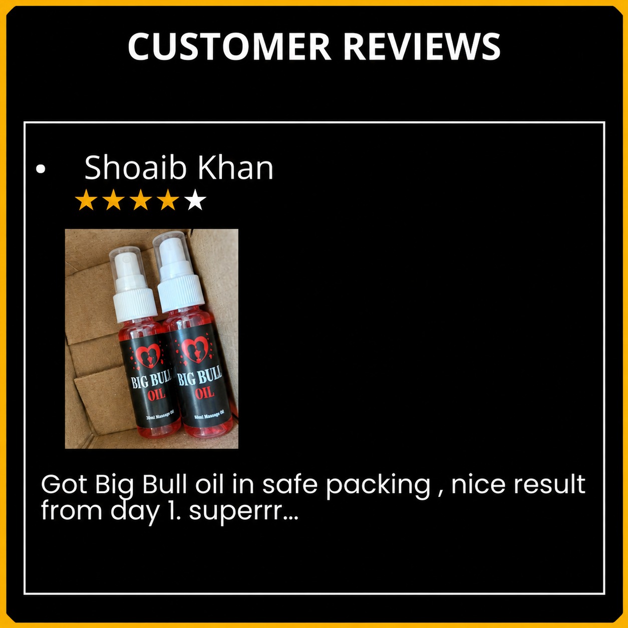 Shoaib Khan Big Bull Oil review